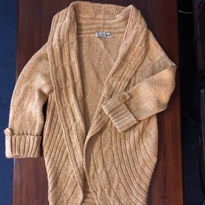 Cozy yellow open knitted sweater cardigan
